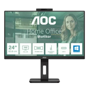 AOC 23.8″ IPS 24P3CW 4MS 75HZ HDM-DP USB-C WEB KAMERALI PIVOT KURUMSAL MONİTÖR
